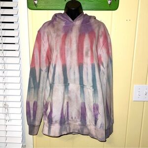 Sonoma Gray Multicolor Retro Striped Long Sleeve Fleece Hoodie Size XL Unisex